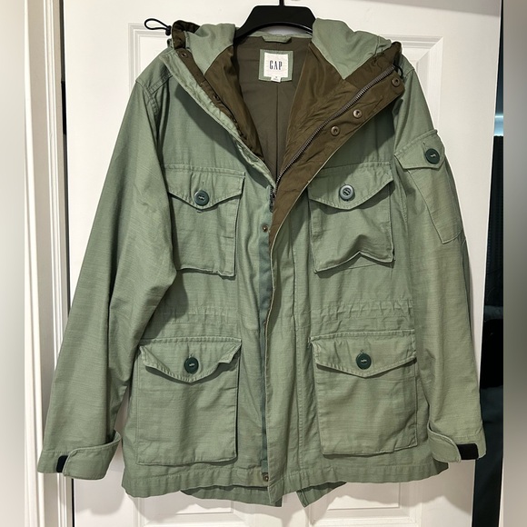 GAP Other - Like New GAP Olive Heavyweight Canvas Military Utility Field Jacket Men Unisex